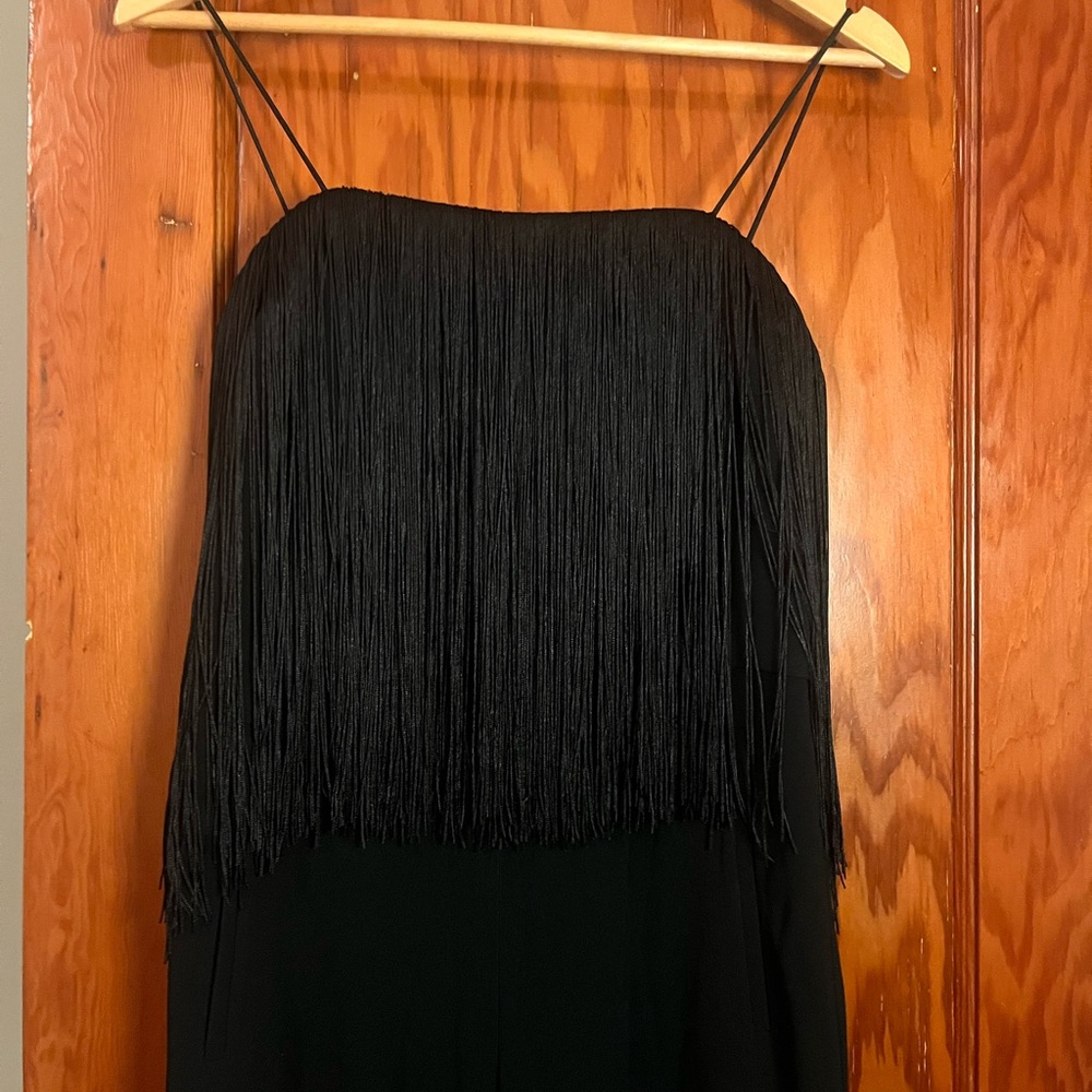 Club Monaco Black Fringe Jumpsuit